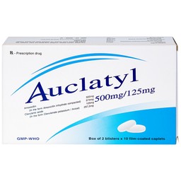 Thuốc Auclatyl 500mg/125mg Tipharco điều trị nhiễm khuẩn (2 vỉ x 10 viên)