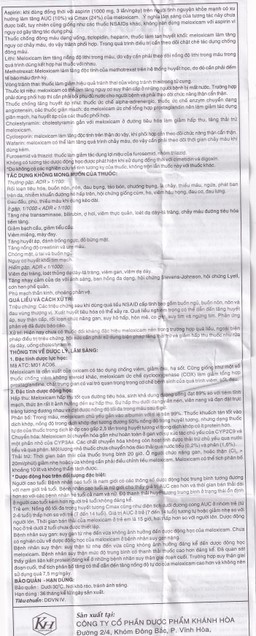 Viên nén Meloxicam 7.5mg Khapharco điều trị thoái hóa khớp, viêm cột sống dính khớp (200 viên)