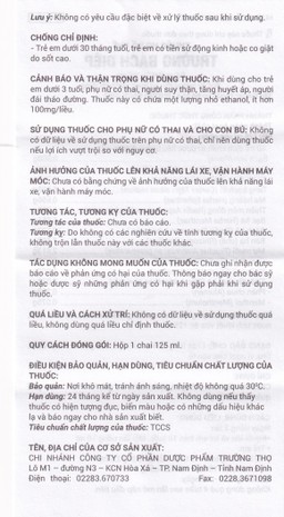 Thuốc ho bổ phế Trường Bạch Diệp Trường Thọ chữa ho tiêu đờm, chuyên trị ho cảm (125ml)
