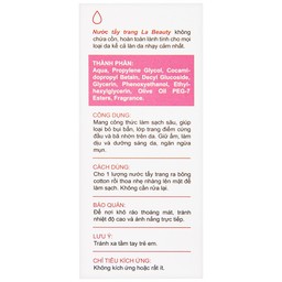 Nước tẩy trang Micellar Cleansing Water La Beauty làm sạch sâu, loại bỏ bụi bẩn (150ml)
