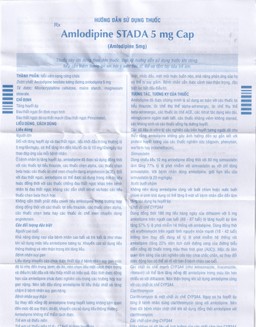 Thuốc Amlodipine Stada 5mg Cap điều trị tăng huyết áp, đau thắt ngực (3 vỉ x 10 viên)