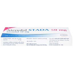 Thuốc Atenolol Stada 50mg điều trị tăng huyết áp, đau thắt ngực (2 vỉ x 15 viên)