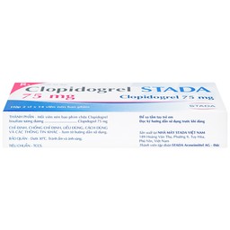 Thuốc Clopidogrel Stada 75mg dự phòng biến cố do huyết khối động mạch (2 vỉ x 14 viên)