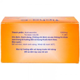 Viên sủi Tipha-C 1000mg Tipharco điều trị thiếu vitamin C (10 vỉ x 2 viên)