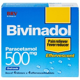 Thuốc sủi bọt Bivinadol 500mg BRV giảm đau, hạ sốt (4 vỉ x 4 viên)