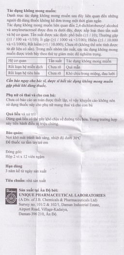 Viên ngậm Cufo vị chanh hỗ trợ điều trị triệu chứng trong nhiễm khuẩn miệng và họng (2 vỉ x 12 viên)