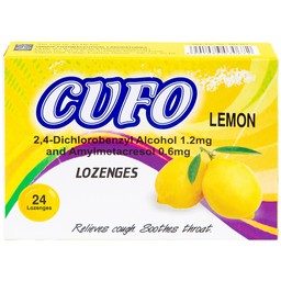 Viên ngậm Cufo vị chanh hỗ trợ điều trị triệu chứng trong nhiễm khuẩn miệng và họng (2 vỉ x 12 viên)