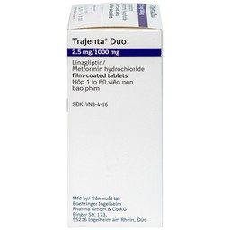 Thuốc Trajenta Duo 2.5mg/1000mg Boehringer điều trị đái tháo đường típ 2 (60 viên)