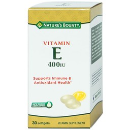 Viên uống Vitamin E 400IU Nature's Bounty hỗ trợ chống oxy hóa, làm chậm quá trình lão hóa da (30 viên)