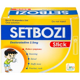 Dung dịch Setbozi Stick giảm các triệu chứng hắt hơi, sổ mũi (20 ống x 5ml) 