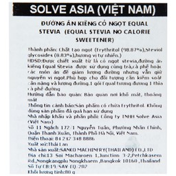 Đường Ăn Kiêng Cỏ Ngọt Equal Stevia No Calorie Sweetener (40 gói)