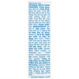 Sữa rửa mặt Cetaphil Gentle Cleanser dành cho da nhạy cảm (250ml)