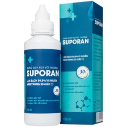 Xịt rửa vết thương Suporan 190ml làm sạch vết thương ngoài da, hỗ trợ phòng ngừa viêm, loét