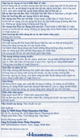 Cao dán Salonpas Hisamitsu giảm đau vai, đau lưng, đau cơ (24 gói x 10 miếng)