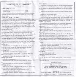 Viên sủi Paracold 500 Effervescent Mekophar giảm đau thần kinh, đau đầu, đau khớp (4 vỉ x 4 viên)