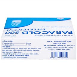 Viên sủi Paracold 500 Effervescent Mekophar giảm đau thần kinh, đau đầu, đau khớp (4 vỉ x 4 viên)