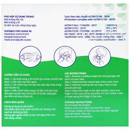 Khẩu trang 3 lớp TLR 3 lớp màu trắng (50 cái) ngăn khói bụi, vi khuẩn