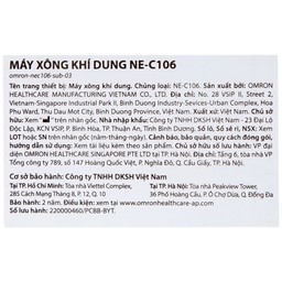 Máy xông khí dung Omron NE C106 hỗ trợ điều trị bệnh lý về đường hô hấp