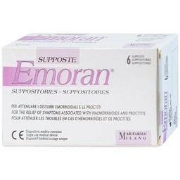 Viên đặt Supposte Emoran giảm các triệu chứng của bệnh trĩ, viêm trực tràng (6 viên)