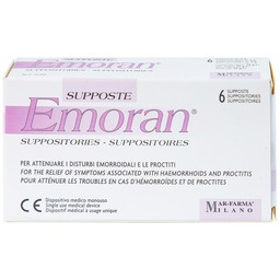 Viên đặt Supposte Emoran giảm các triệu chứng của bệnh trĩ, viêm trực tràng (6 viên)