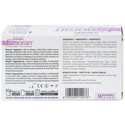Viên đặt Supposte Emoran giảm các triệu chứng của bệnh trĩ, viêm trực tràng (6 viên)