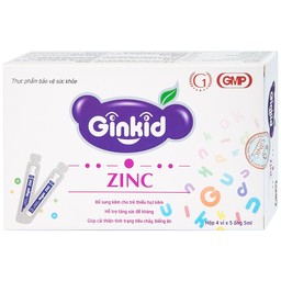 Siro Ginkid ZinC bổ sung kẽm hỗ trợ tăng sức đề kháng (4 vỉ x 5 ống x 5ml)