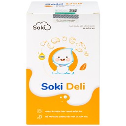 Bột hòa tan Soki Deli cải thiện tình trạng biếng ăn, tăng cường tiêu hóa và hấp thu (18 gói x 4g)