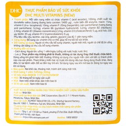 Viên hỗ trợ bồi bổ sức khỏe Multi Vitamins (New) DHC (30 viên)