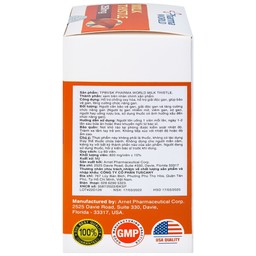 Viên uống Milk Thistle Pharma World hỗ trợ chống oxy hóa, giải độc gan (60 viên)