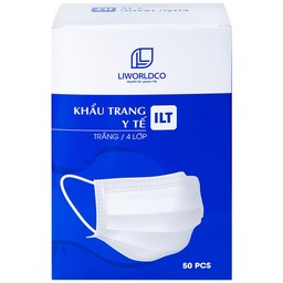 Khẩu trang 4 lớp ILT Liworldco màu trắng (50 cái)