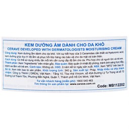 Kem dưỡng ẩm cho da khô Cerave Moisturising Cream 340g
