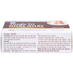 Thuốc Trĩ Nhất Nhất giảm đau rát hậu môn, làm bền vững thành mạch, điều trị các trường hợp trĩ cấp tính (3 vỉ x 10 viên)