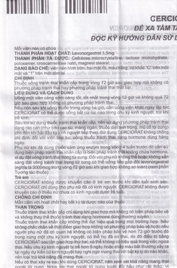 Thuốc tránh thai khẩn cấp Cerciorat 1.5mg Exeltis (1 viên)