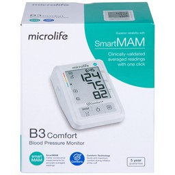 Máy đo huyết áp bắp tay Microlife B3 Comfort hỗ trợ đo huyết áp, nhịp tim