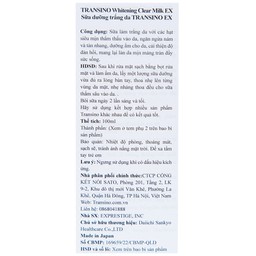 Sữa dưỡng trắng, ngừa nám da Transino Whitening Clear Milk EX 100ml