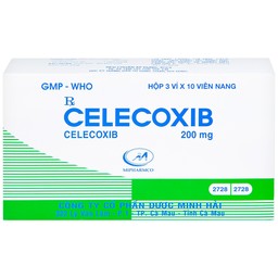 Thuốc Celecoxib 200mg Minh Hải điều trị thoái hóa khớp, viêm khớp dạng thấp (3 vỉ x 10 viên)
