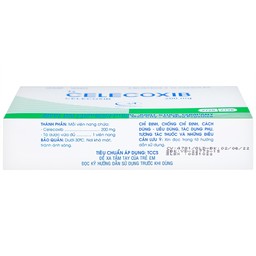 Thuốc Celecoxib 200mg Minh Hải điều trị thoái hóa khớp, viêm khớp dạng thấp (3 vỉ x 10 viên)