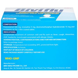 Thuốc Biviflu BRV điều trị các triệu chứng cảm cúm (10 vỉ x 12 viên)