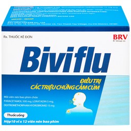 Thuốc Biviflu BRV điều trị các triệu chứng cảm cúm (10 vỉ x 12 viên)