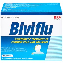 Thuốc Biviflu BRV điều trị các triệu chứng cảm cúm (10 vỉ x 12 viên)