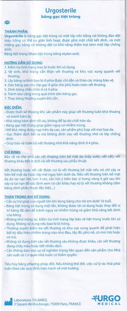 Gạc tiệt trùng Urgosterile 10x20cm (20 miếng) bảo vệ vết trầy xước, vết cắt, vết thương 
