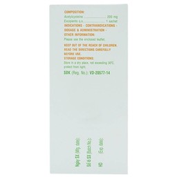 Thuốc bột uống Mitux 200mg DHG Pharma làm loãng chất nhầy đường hô hấp (24 gói x 1,5g)    	