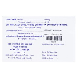 Viên nén Meflavon 500mg Mekophar điều trị hội chứng chảy máu, xơ cứng mạch máu (2 vỉ x 15 viên)