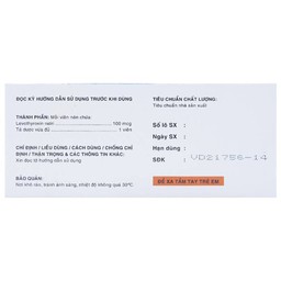 Thuốc L-Tyrox 100 DaviPharm điều trị hội chứng suy giáp (10 vỉ x 10 viên)