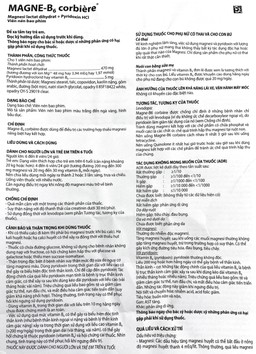 Viên nén Magne-B6 Corbière Sanofi điều trị thiếu magnesi riêng biệt hay kết hợp (5 vỉ x 10 viên)