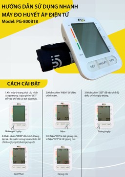 Máy đo huyết áp bắp tay Fuji PG-800B18 hỗ trợ đo huyết áp, nhịp tim