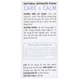 Dung dịch vệ sinh phụ nữ dạng bọt Daily Lady Care và Calm kháng viêm, giảm đau rát (100ml)