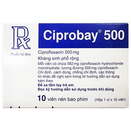 Thuốc Ciprobay 500mg Bayer điều trị nhiễm trùng (1 vỉ x 10 viên)