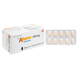 Viên nén Keppra 500mg GSK điều trị các cơn động kinh cục bộ (6 vỉ x 10 viên)