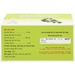 Thuốc Kenmag GMP phòng và hỗ trợ điều trị táo bón, giải nhiệt, thông tiểu (6 vỉ x 10 viên)
